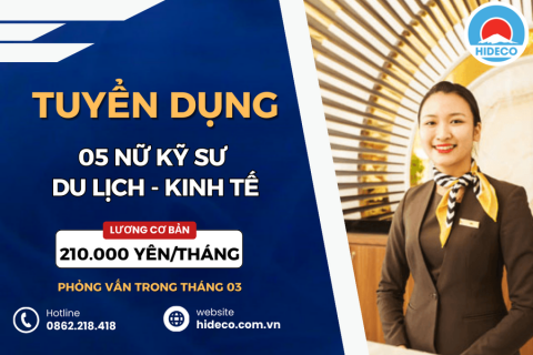 HD4393 TUYỂN 05 NỮ KỸ SƯ KINH TẾ - NHÀ HÀNG KHÁCH SẠN - KẾ TOÁN