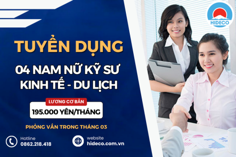 HD4394 TUYỂN 04 NAM NỮ KỸ SƯ KINH TẾ - QUẢN TRỊ KINH DOANH