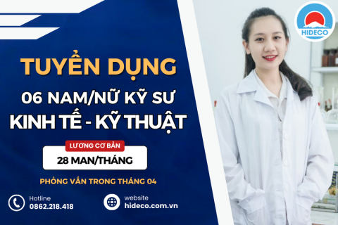 HD4565 TUYỂN 06 NAM NỮ KỸ SƯ KINH TẾ - KỸ THUẬT