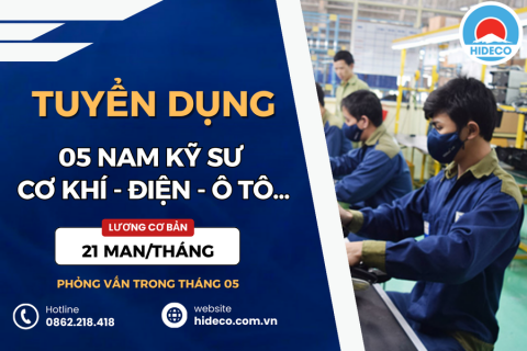 HD4572 TUYỂN 05 NAM KỸ SƯ KHỐI KỸ THUẬT
