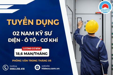 HD4591 TUYỂN 02 NAM KỸ SƯ ĐIỆN - CƠ KHÍ - TỰ ĐỘNG HOÁ - Ô TÔ