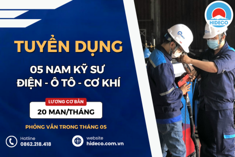 HD4606 TUYỂN 05 NAM KỸ SƯ CƠ KHÍ - ĐIỆN - TỰ ĐỘNG HOÁ - Ô TÔ