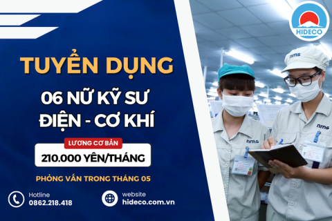 HD4609 TUYỂN 06 NỮ KỸ SƯ ĐIỆN - CƠ KHÍ - TỰ ĐỘNG HOÁ