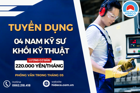 HD4615 TUYỂN 04 NAM KỸ SƯ KHỐI KỸ THUẬT - THIẾT KẾ