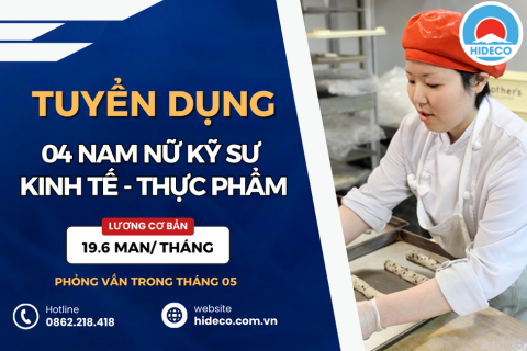 HD4617 TUYỂN 04 NAM NỮ KỸ SƯ KINH TẾ - THỰC PHẨM