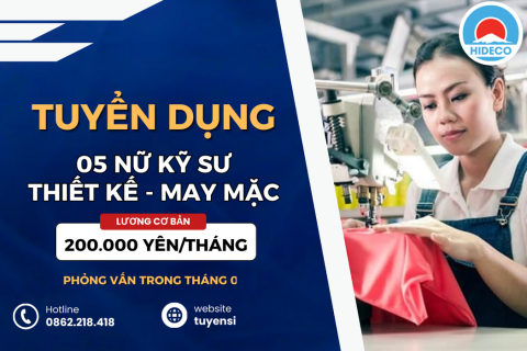 HD4630 TUYỂN 05 NỮ KỸ SƯ MAY MẶC - THIẾT KẾ THỜI TRANG