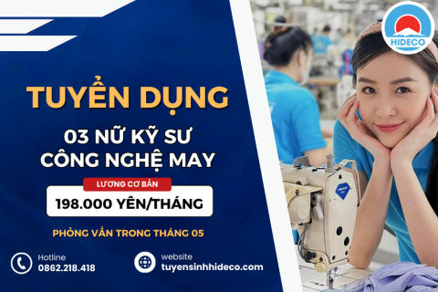HD4637 TUYỂN 03 NỮ KỸ SƯ CÔNG NGHỆ MAY - THIẾT KẾ THỜI TRANG
