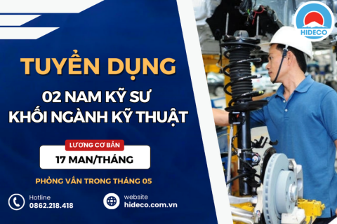 HD4644 TUYỂN 03 NAM KỸ SƯ KHỐI NGÀNH KỸ THUẬT