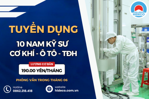 HD4659 TUYỂN 10 NAM KỸ SƯ CƠ KHÍ - ĐIỆN - TỰ ĐỘNG HOÁ