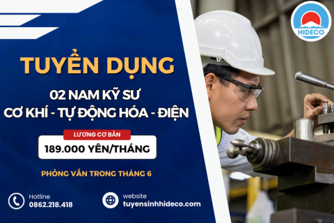 HD4667 TUYỂN 02 NAM KỸ SƯ ĐIỆN - CƠ KHÍ - TỰ ĐỘNG HOÁ