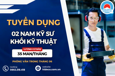 HD4669 TUYỂN 02 NAM KỸ SƯ KHỐI NGÀNH KỸ THUẬT