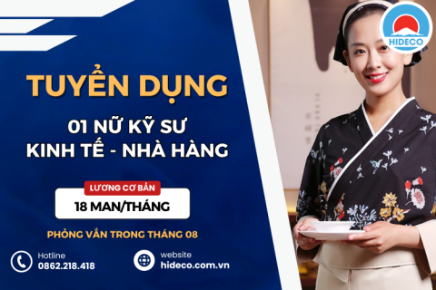 HD4820 TUYỂN 01 NỮ KỸ SƯ KINH TẾ - NGÔN NGỮ - NHÀ HÀNG KHÁCH SẠN