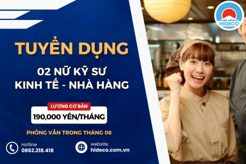 HD4819 TUYỂN 02 NỮ KỸ SƯ KINH TẾ - QUẢN TRỊ KINH DOANH 