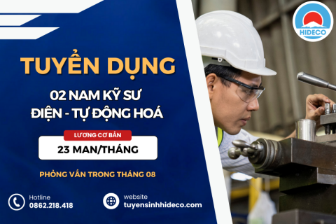 HD4837 TUYỂN 02 KỸ SƯ ĐIỆN - TỰ ĐỘNG HOÁ