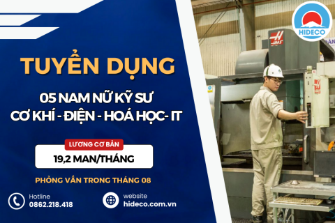 HD4857 TUYỂN 05 NAM NỮ KỸ SƯ CƠ KHÍ - ĐIỆN - HOÁ HỌC - IT