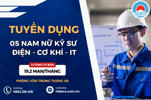 HD4860 TUYỂN 02 NAM NỮ KỸ SƯ ĐIỆN - ĐIỆN TỬ - CƠ KHÍ - HOÁ HỌC - IT