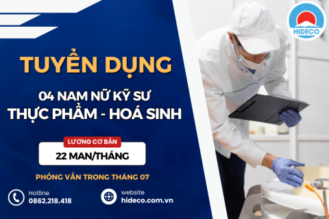 HD4894 TUYỂN 04 NAM NỮ KỸ SƯ HOÁ HỌC - SINH HỌC - THỰC PHẨM