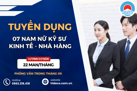 HD4899 TUYỂN 07 NAM NỮ KỸ SƯ KINH TẾ - NGÔN NGỮ - NHÀ HÀNG KHÁCH SẠN