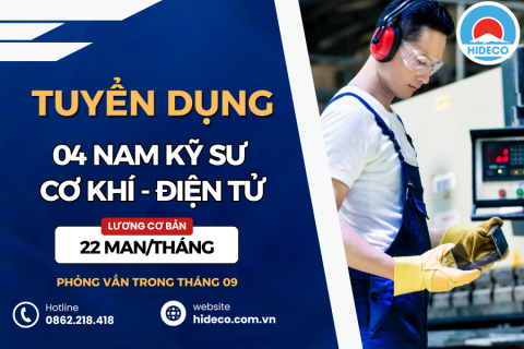 HD4900 TUYỂN 04 NAM KỸ SƯ CƠ KHÍ - ĐIỆN TỬ - KỸ THUẬT ĐIỆN