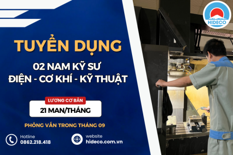 HD4902 TUYỂN 02 NAM KỸ SƯ KỸ THUẬT - CƠ KHÍ - ĐIỆN TỬ - CHẾ TẠO MÁY