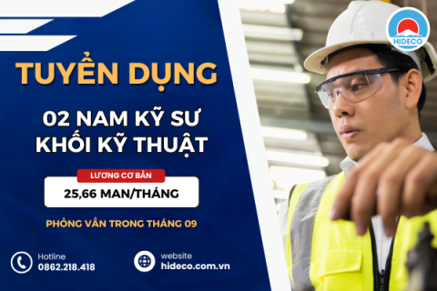 HD4903 TUYỂN 02 NAM KỸ SƯ KHỐI NGÀNH KỸ THUẬT