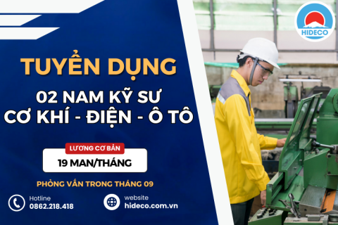 HD4905 TUYỂN 02 NAM KỸ SƯ CƠ KHÍ - ĐIỆN TỬ - TỰ ĐỘNG HOÁ