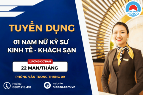 HD4907 TUYỂN 01 NỮ KỸ SƯ KINH TẾ - NHÀ HÀNG KHÁCH SẠN