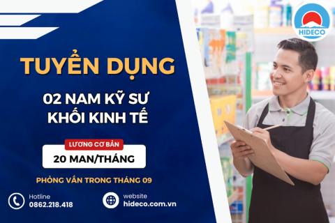 HD4913 TUYỂN 02 NAM KỸ SƯ KINH TẾ - KINH DOANH - NGÔN NGỮ