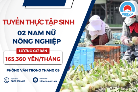 H1199 TUYỂN 02 NAM NỮ THỰC TẬP SINH TRỒNG - THU HOẠCH NÔNG SẢN
