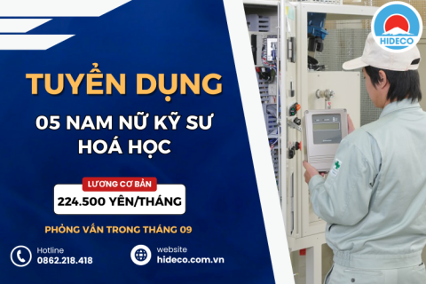 HD4918 TUYỂN 05 NAM NỮ KỸ SƯ NGÀNH HOÁ HỌC