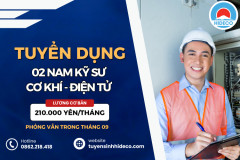 HD4919 TUYỂN 02 NAM KỸ SƯ CƠ KHÍ - ĐIỆN - ĐIỆN TỬ