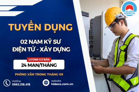 HD4926 TUYỂN 02 NAM KỸ SƯ ĐIỆN - ĐIỆN TỬ - TỰ ĐỘNG HOÁ - XÂY DỰNG
