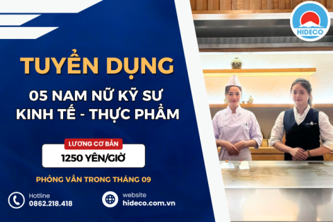 HD4934 TUYỂN 05 NAM NỮ KỸ SƯ NHÀ HÀNG - KHÁCH SẠN - THỰC PHẨM - NGÔN NGỮ