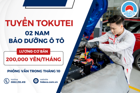 D3594 TUYỂN 02 NAM TOKUTEI BẢO DƯỠNG - SỬA CHỮA Ô TÔ