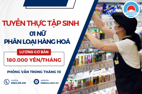 H1225 TUYỂN 01 NỮ THỰC TẬP SINH SẮP XẾP HÀNG HOÁ