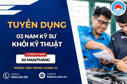 HD4939 TUYỂN 03 NAM KỸ SƯ KHỐI NGÀNH KỸ THUẬT