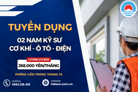 HD4941 TUYỂN 02 NAM KỸ SƯ CƠ KHÍ - ĐIỆN - Ô TÔ