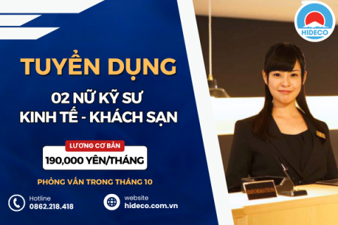 HD4943 TUYỂN 02 NỮ KỸ SƯ KINH TẾ - KHÁCH SẠN