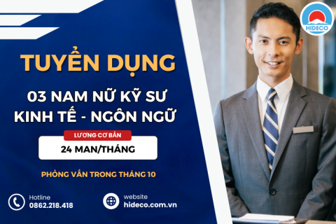 HD4947 TUYỂN 03 NAM KỸ SƯ KINH TẾ - KHÁCH SẠN - NGÔN NGỮ