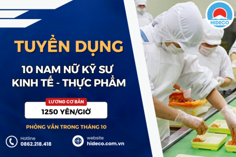 HD4949 TUYỂN 10 NAM NỮ KỸ SƯ KINH TẾ - THỰC PHẨM 