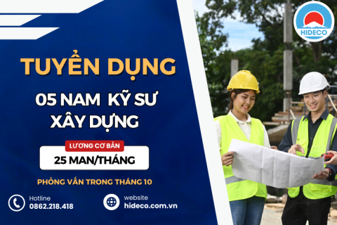 HD4951 TUYỂN 05 NAM KỸ SƯ KHỐI NGÀNH XÂY DỰNG