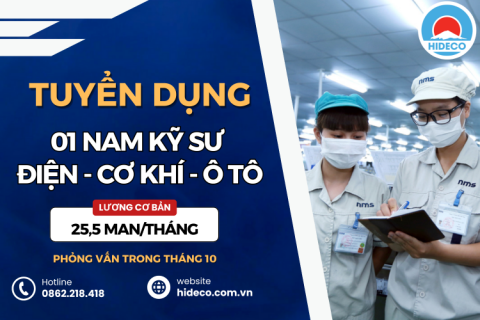 HD4952 TUYỂN 01 NAM KỸ SƯ CƠ KHÍ - ĐIỆN TỬ - Ô TÔ