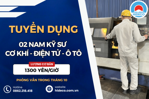 HD4955 TUYỂN 02 NAM KỸ SƯ CƠ KHÍ - ĐIỆN TỬ - Ô TÔ