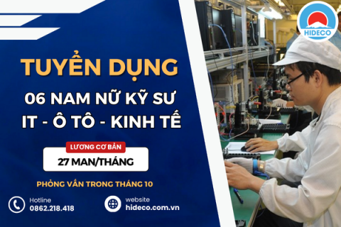 HD4956 TUYỂN 06 NAM NỮ KỸ SƯ KINH TẾ - CÔNG NGHỆ THÔNG TIN - Ô TÔ