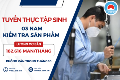 H1221 TUYỂN 03 NAM THỰC TẬP SINH LẮP ĐẶT ĐƯỜNG ỐNG ĐIỀU HOÀ