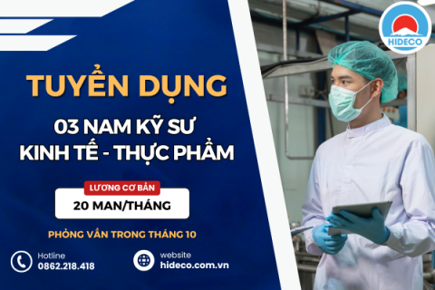 HD4963 TUYỂN 03 NAM KỸ SƯ THỰC PHẨM - KINH TẾ