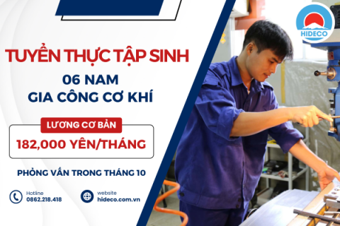 H1231 TUYỂN 06 NAM THỰC TẬP SINH GIA CÔNG CƠ KHÍ