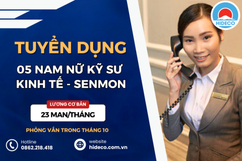HD4976 TUYỂN 02 NAM NỮ KỸ SƯ KINH TẾ - SENMON - THỰC PHẨM - NGÔN NGỮ