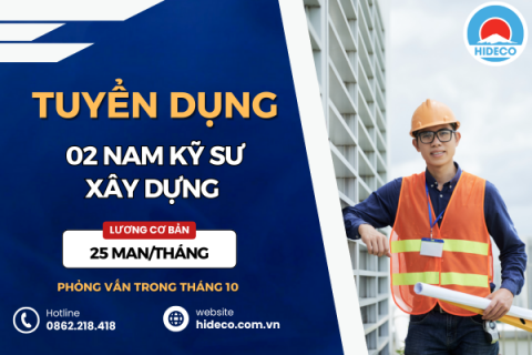HD4974 TUYỂN 02 NAM KỸ SƯ NGÀNH XÂY DỰNG