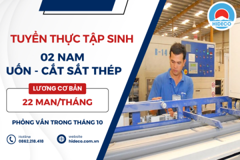 H1237 TUYỂN 02 NAM THỰC TẬP SINH CẮT - UỐN SẮT THÉP